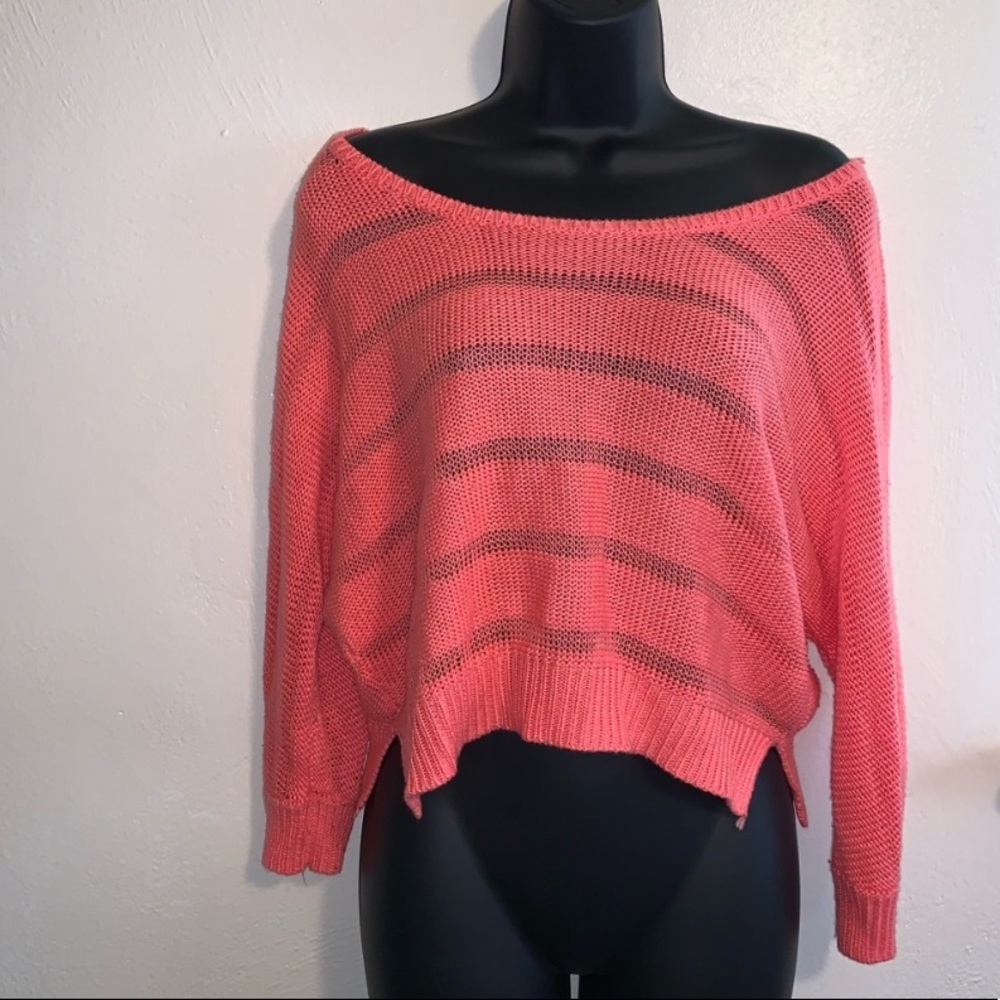 Charlotte Russe Peach Knit Crop Sweater